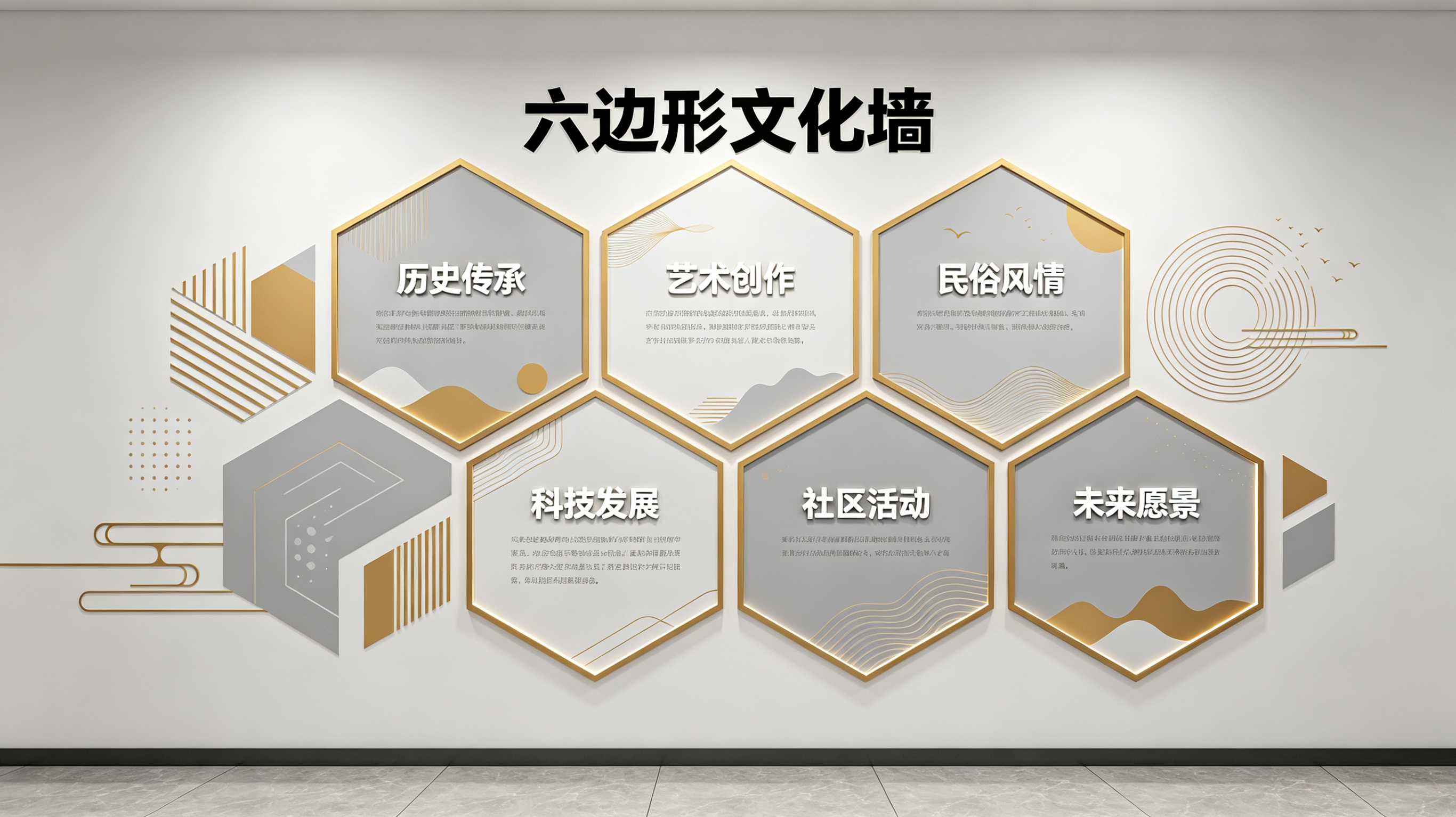 荆门企业文化墙 | 六边形信息美学